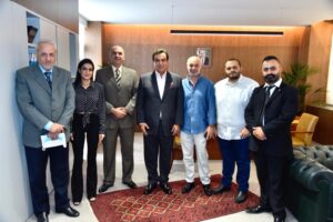 استقبل وزير الاعلام جورج قرداحي في مكتبه في الوزارة وفدا من نقابة مخرجي الصحافة ومصممي الغرافيك
